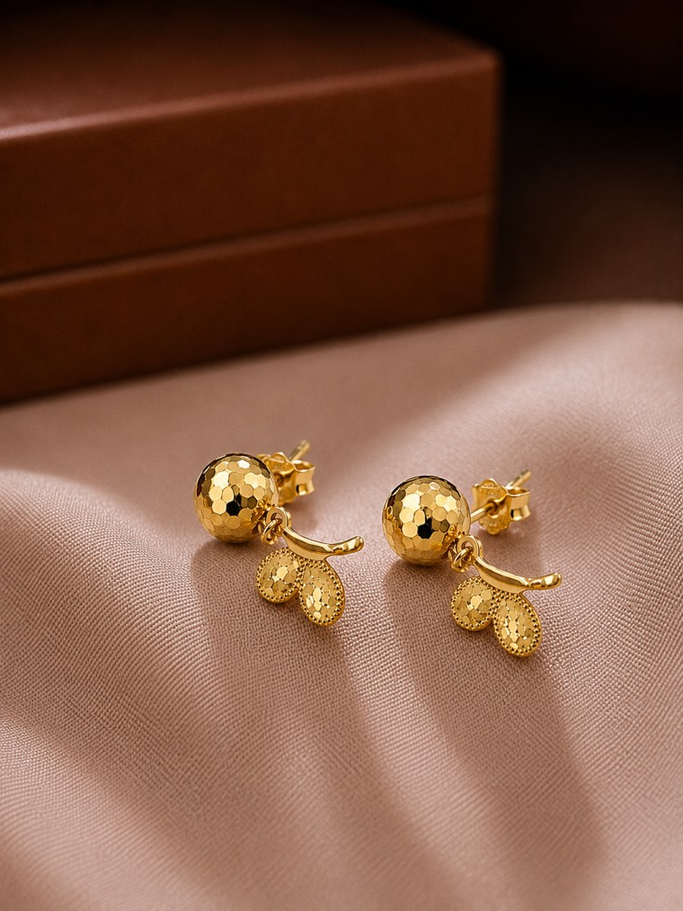 BUTTERFLY HONEY COMB EARRING