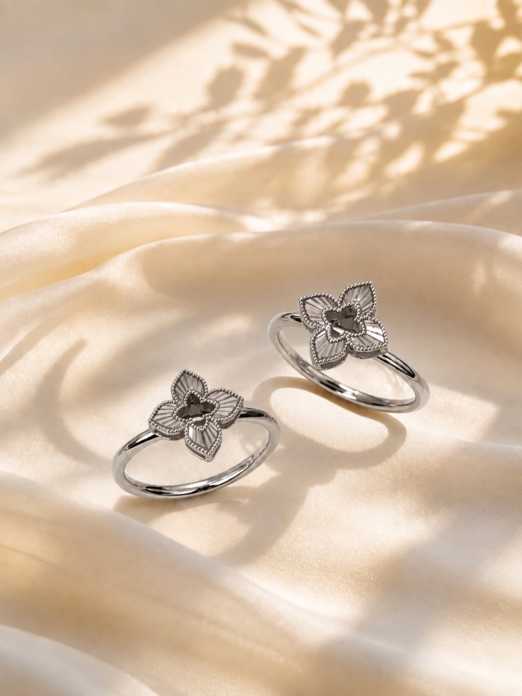 STAR FLOWER CHROME RING