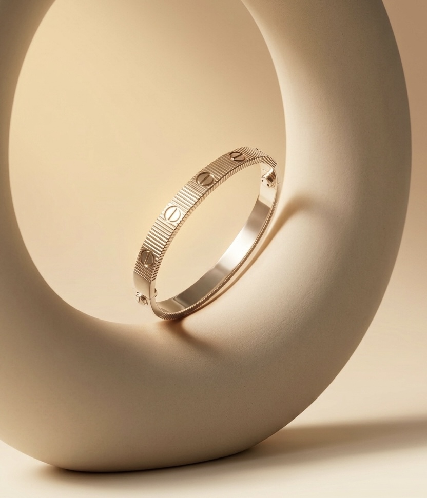 CTR SIGN WHITE GOLD BRACELET