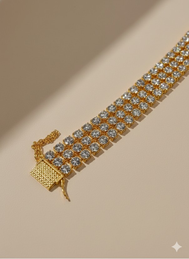 DIAMOND CUT 3 LAYER BRACELET