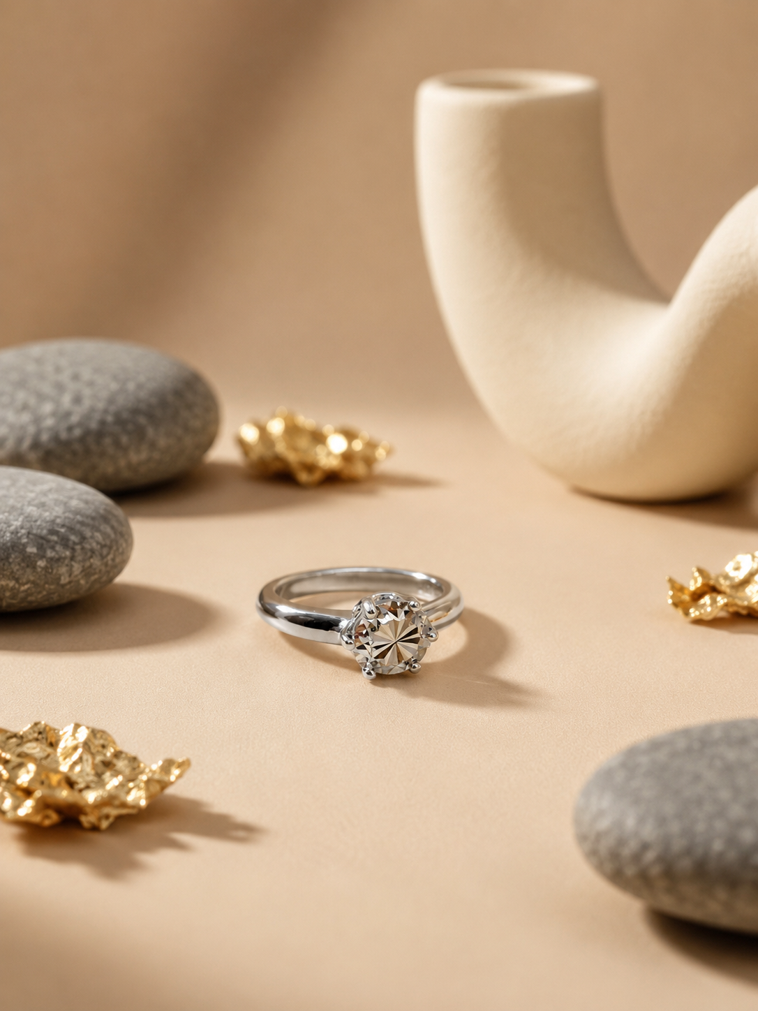 DIAMOND CUT CHROME RING