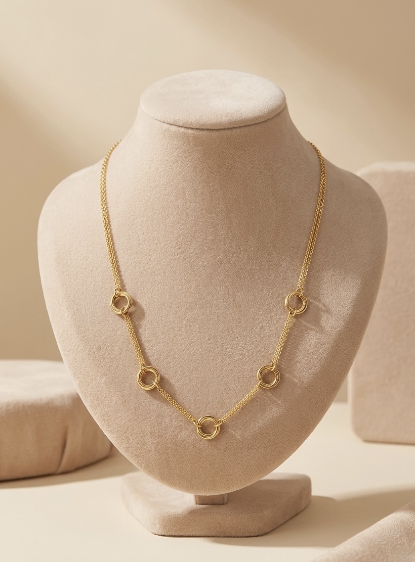 DOUBLE FIRE CIRCLE NECKLACE