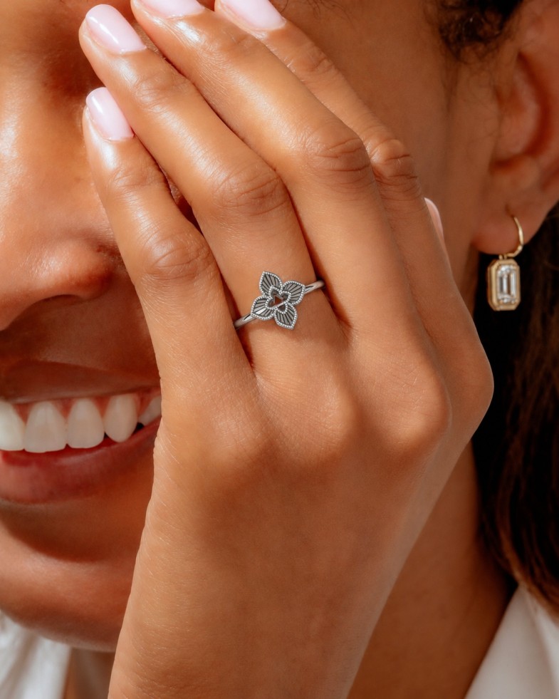 STAR FLOWER CHROME RING
