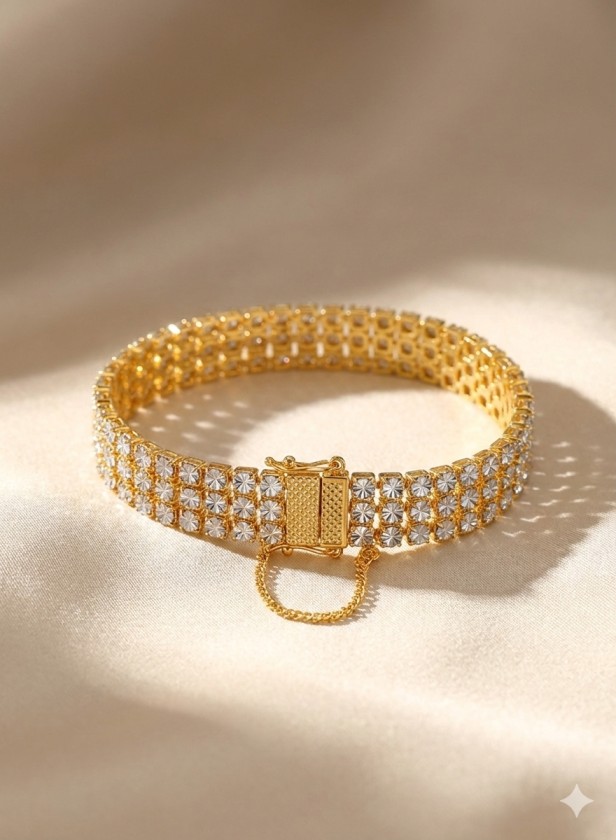 DIAMOND CUT 3 LAYER BRACELET